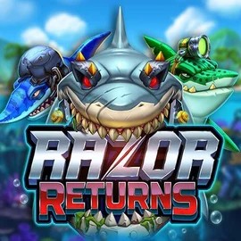 Razor Returns slot logo by Push Gaming at Slotexo Casino